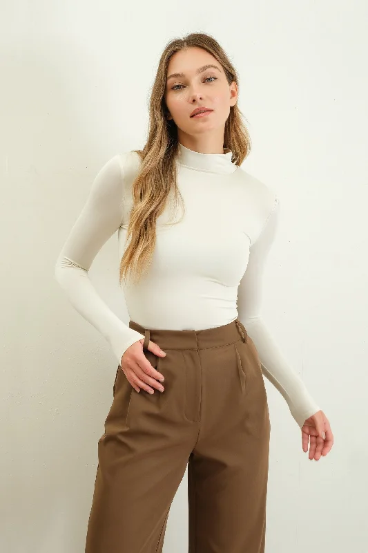 Mock Neck Long Sleeve Basic Top