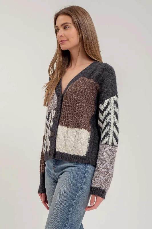 Patchwork Cable Kit Cardigan