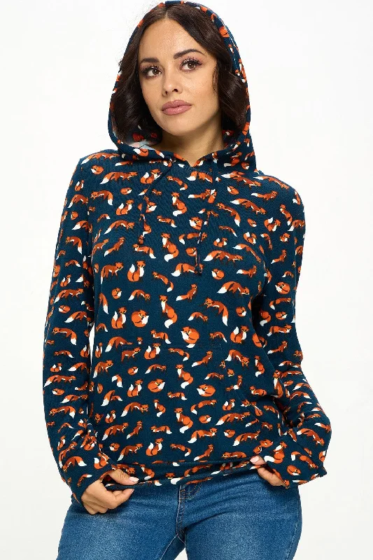 Fox Print Hoodie