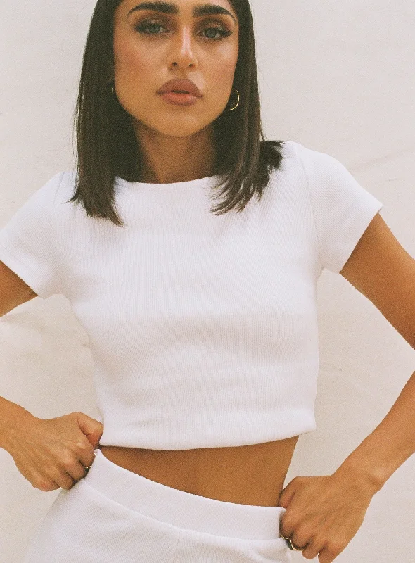 Classic Crop Tee White Petite