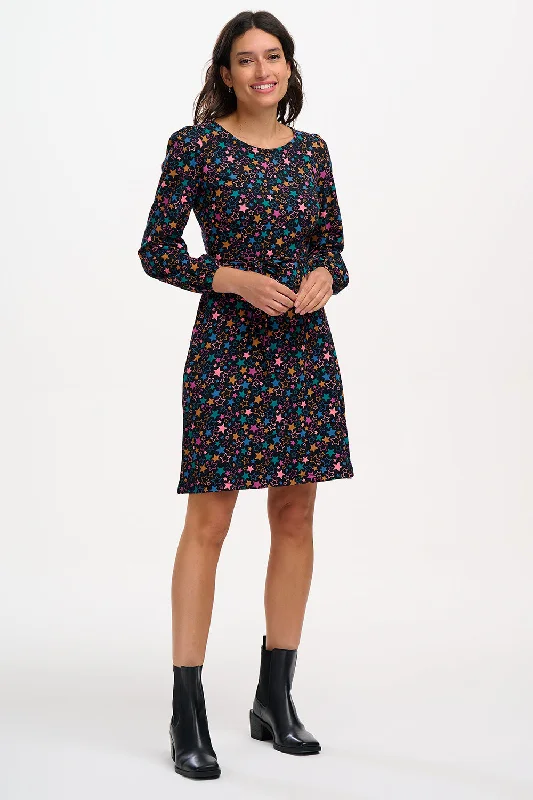 Neme Mini Jersey Dress - Black, Star Cluster