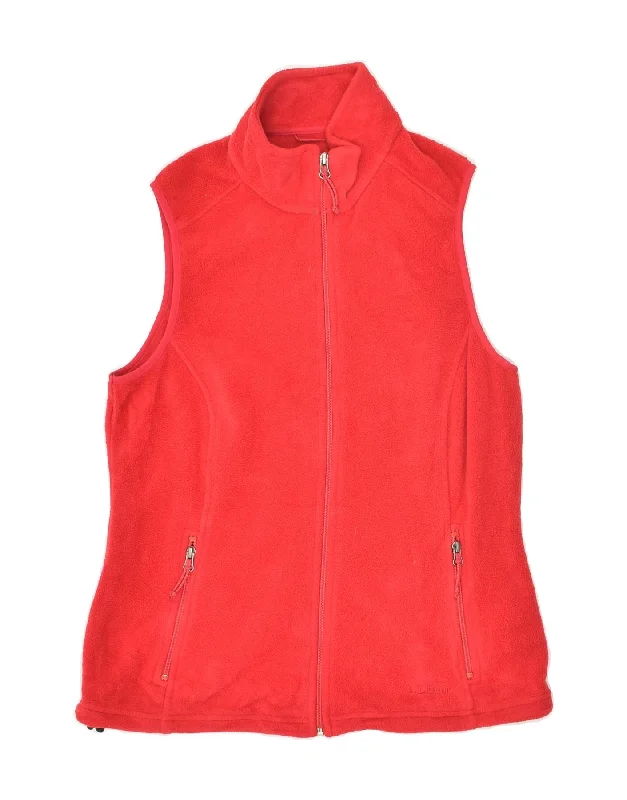 L.L.BEAN Womens Fleece Gilet UK 14 Medium Red Polyester