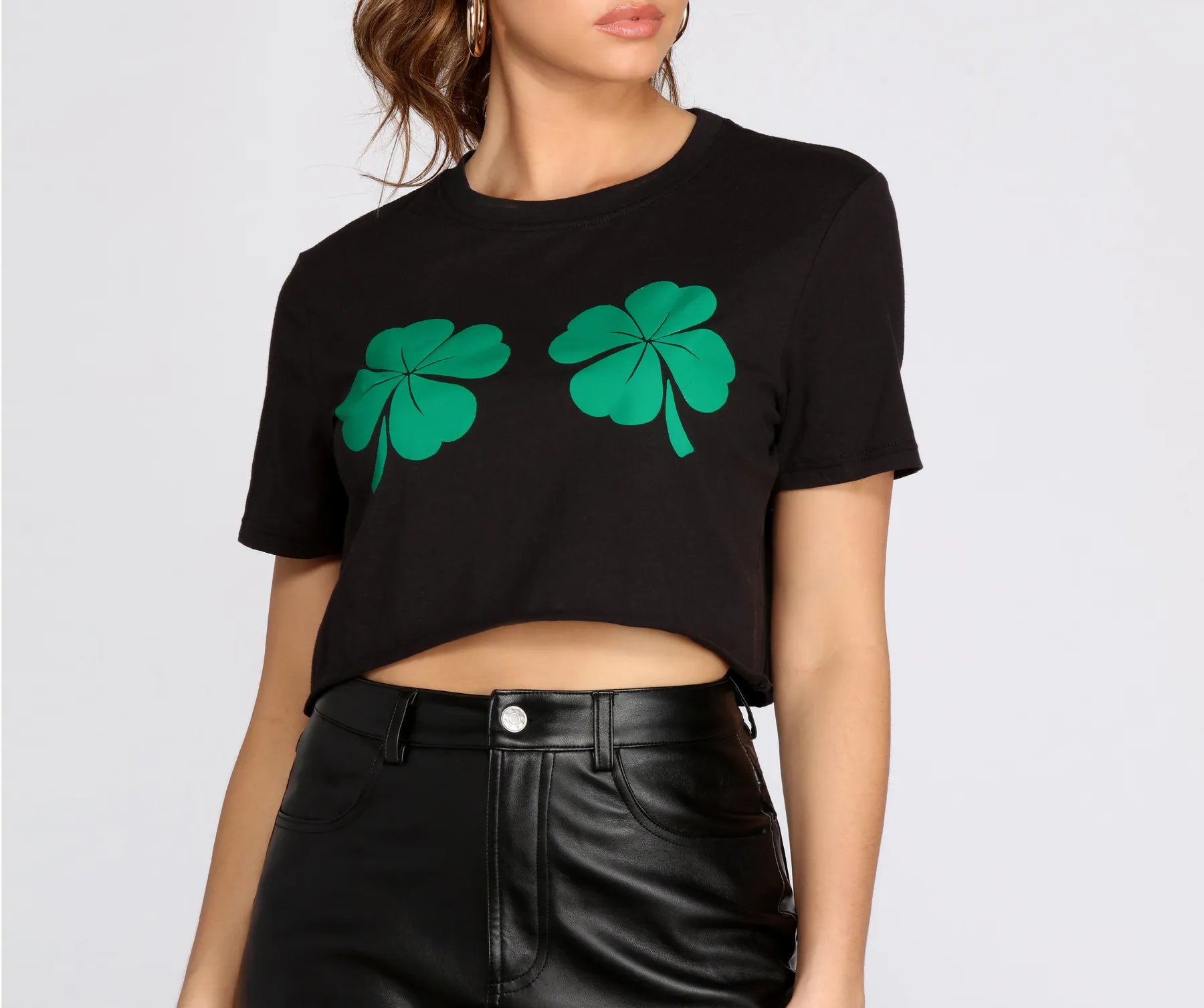 Showin' Off Ma Shamrocks Cropped Tee