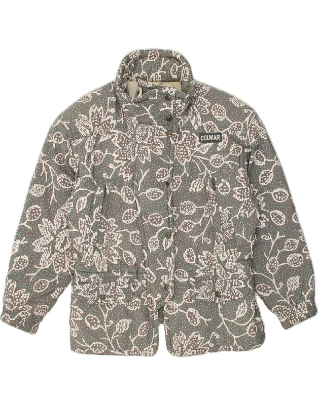 COLMAR Womens Windbreaker Jacket IT 46 Large Grey Floral Polyamide