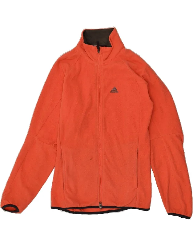 ADIDAS Womens Fleece Jacket UK 14 Large Red Polyester