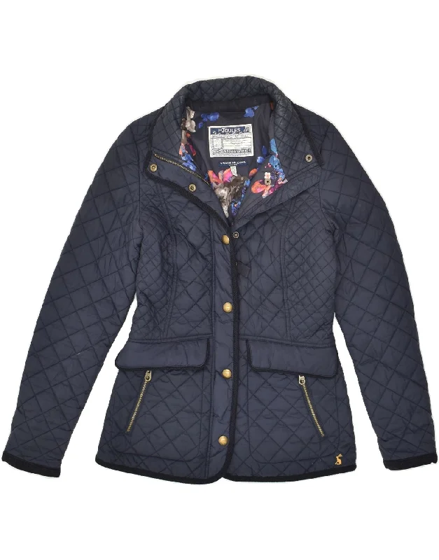 JOULES Womens Quilted Jacket UK 8 Small Blue Polyamide