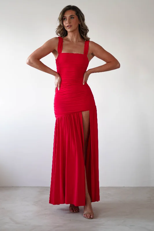 Milla Jersey Bodycon Maxi Dress | Red