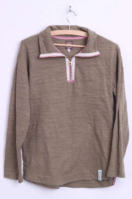 Tom Joule Womens XS 8 Jumper Antler Cotton Zip Neck