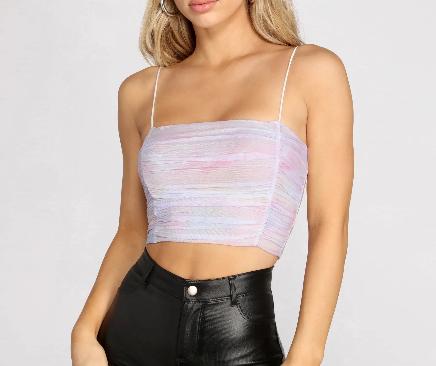 Tie Dye Ruched Crop Top