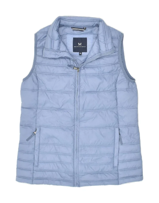 CREW CLOTHING Womens Padded Gilet UK 8 Small Blue Polyester