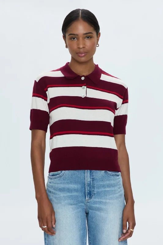 Drea Polo - Ruby Sangria Stripe