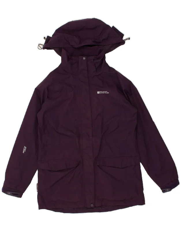 MOUNTAIN WAREHOUSE Womens Hooded Rain Jacket UK 12 Medium Purple Nylon