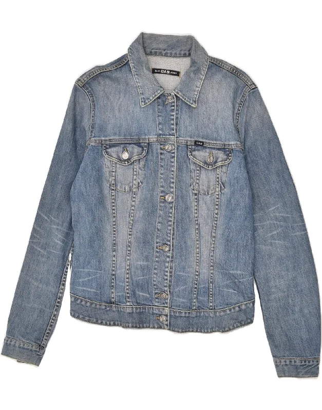 GAS Womens Denim Jacket UK 14 Large Blue