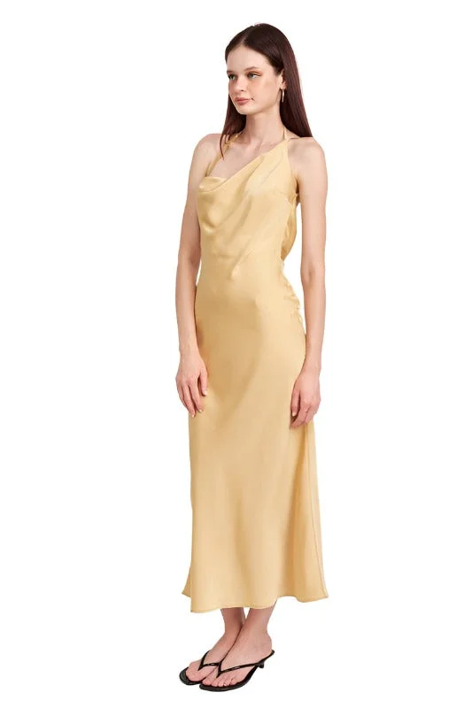 SATIN MAXI BIAS DRESS