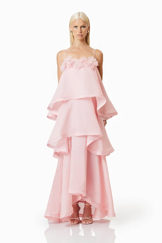 OMR x ELLIATT: Swallowtail Day To Night Maxi Dress In Pink