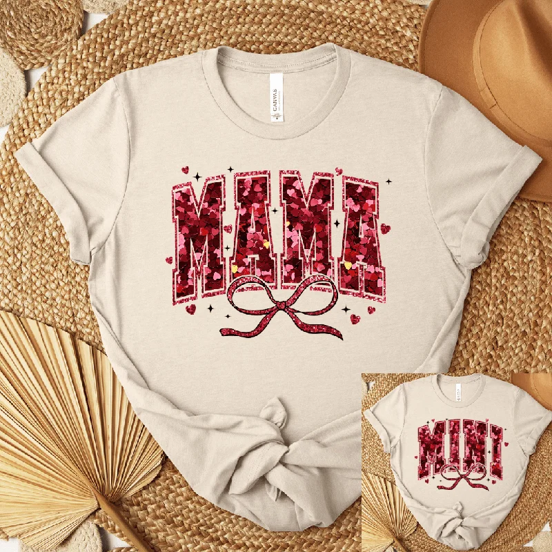 Faux Bow Mama/Mini Graphic Tee