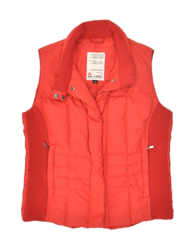 PEUTEREY Womens Padded Gilet IT 42 Medium Red Polyester