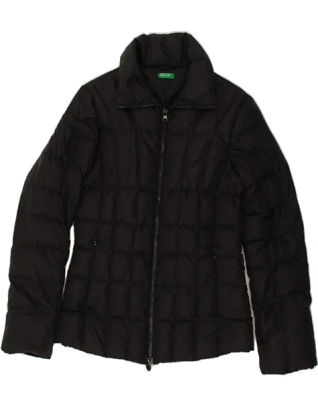 BENETTON Womens Padded Jacket UK 12 Medium Black