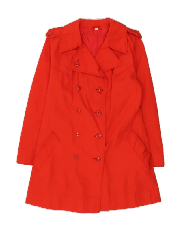 NINO Womens Trench Coat UK 8 Small Red Polyester