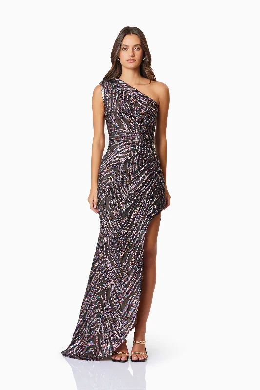 Mikayla Cocktail Maxi Gown In Purple