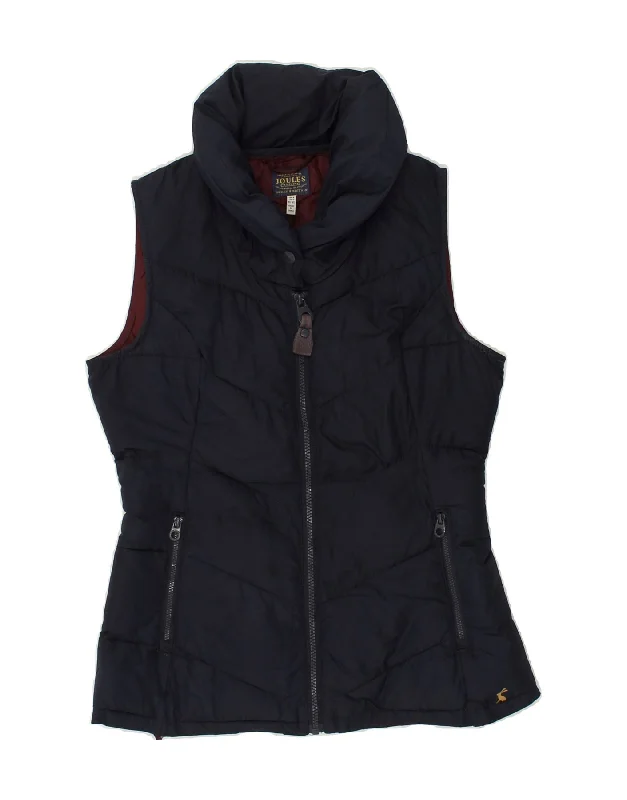 JOULES Womens Padded Gilet UK 8 Small Navy Blue Polyester