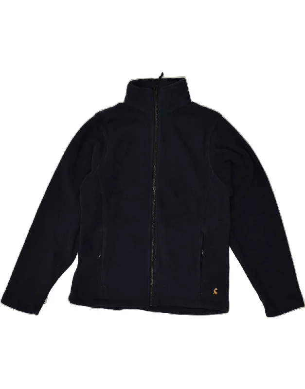 JOULES Womens Fleece Jacket UK 6 XS Navy Blue Polyester