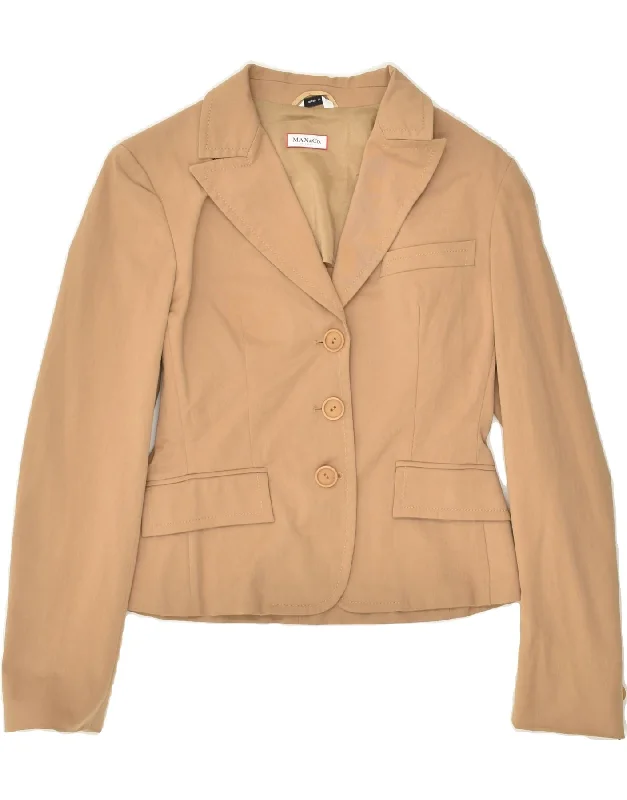 MAX & CO. Womens 3 Button Blazer Jacket UK 6 XS Beige Cotton