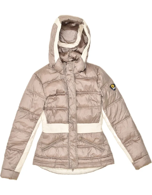 CIESSE PIUMINI Womens Hooded Padded Jacket IT 42 Medium Grey Colourblock