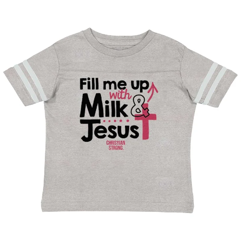 Milk And Jesus Toddler Football Jersey T-shirt