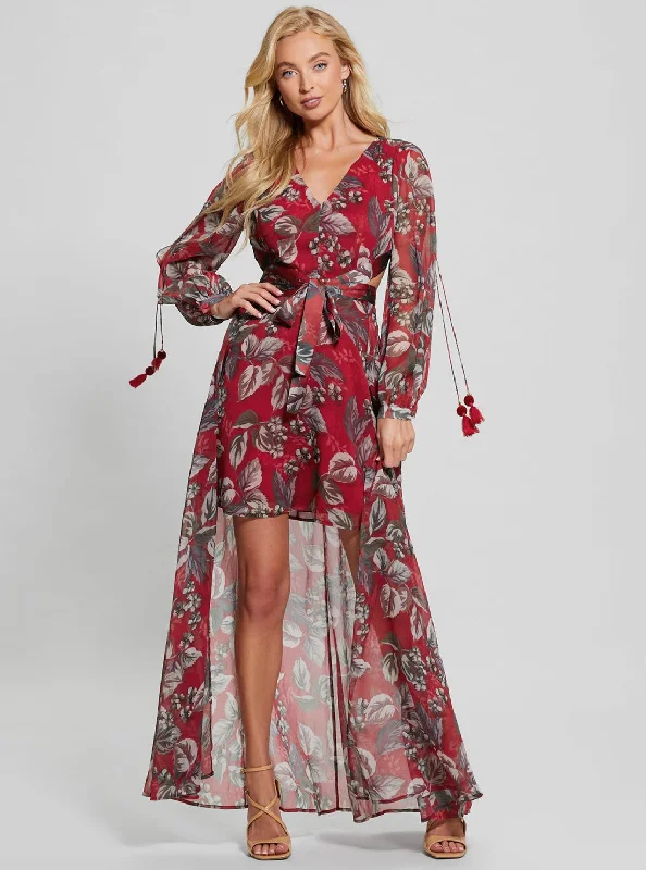 Red Floral Farrah Multi Maxi Dress