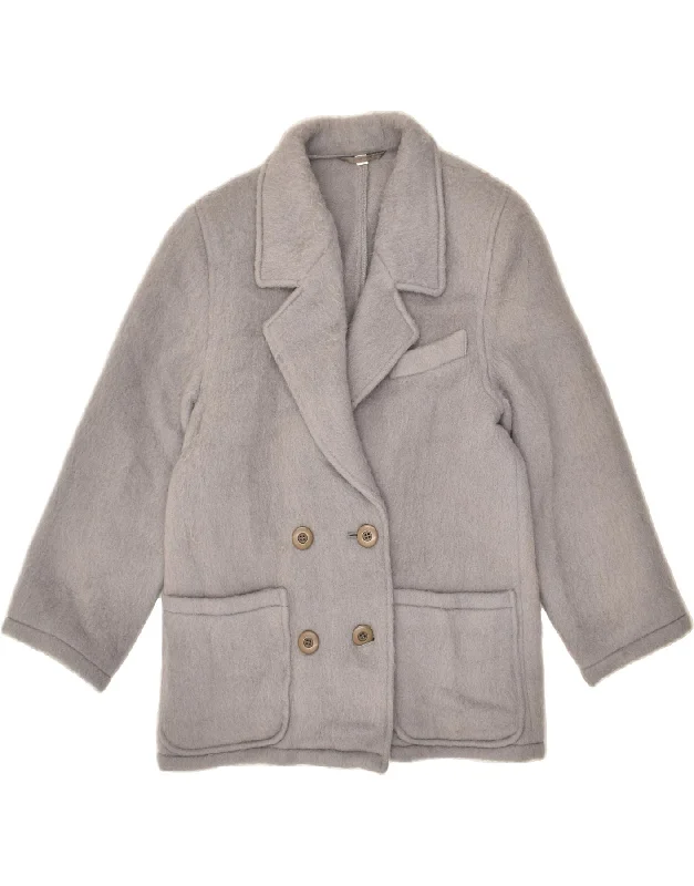 INCOM Womens Double Breasted Coat IT 42 Medium Grey