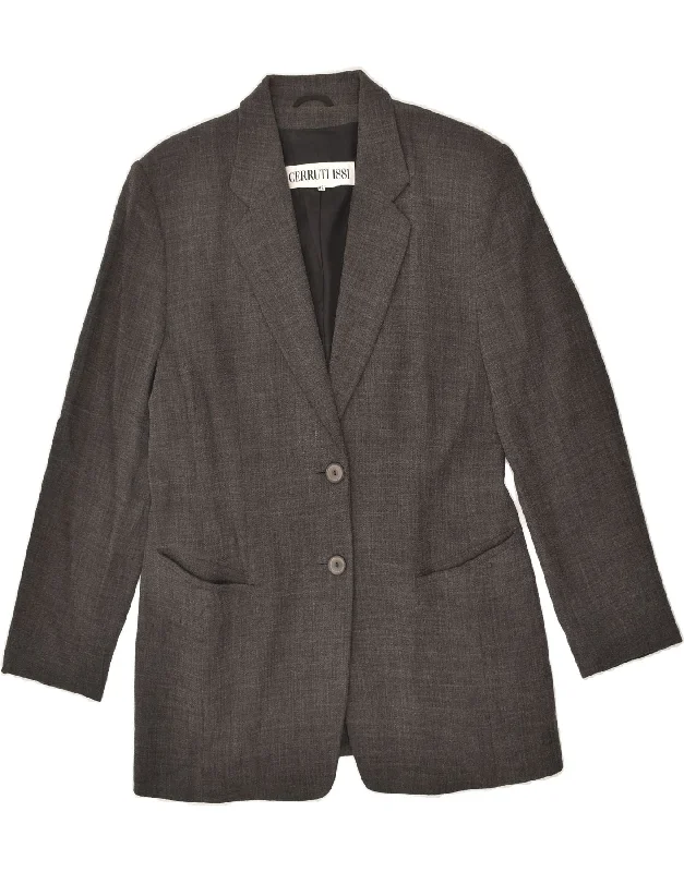 CERRUTI 1881 Womens 2 Button Blazer Jacket IT 42 Medium Grey Cotton